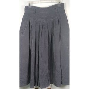 vintage womens corduroy skirt gray pleated midi western 80s cowgirl rodeo